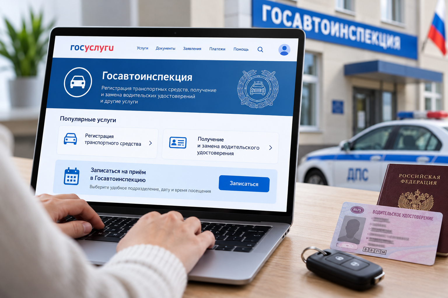 Записаться в Госавтоинспекцию через Госуслуги