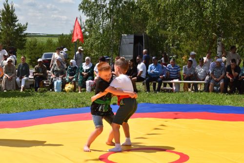 Борьба корэш, угощения и лотерея: в Среднетиганском сельском поселении прошел Сабантуй