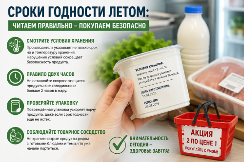 Жителям Алексеевского района напомнили, как проверять сроки годности летом