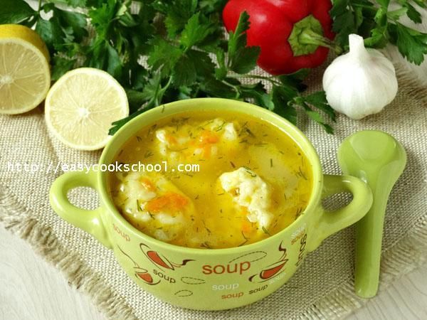 Суп с сырными рулeтиками