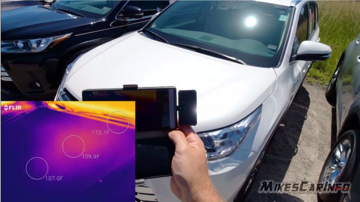 Тепловизор показал, как греются на солнце машины разных цветов