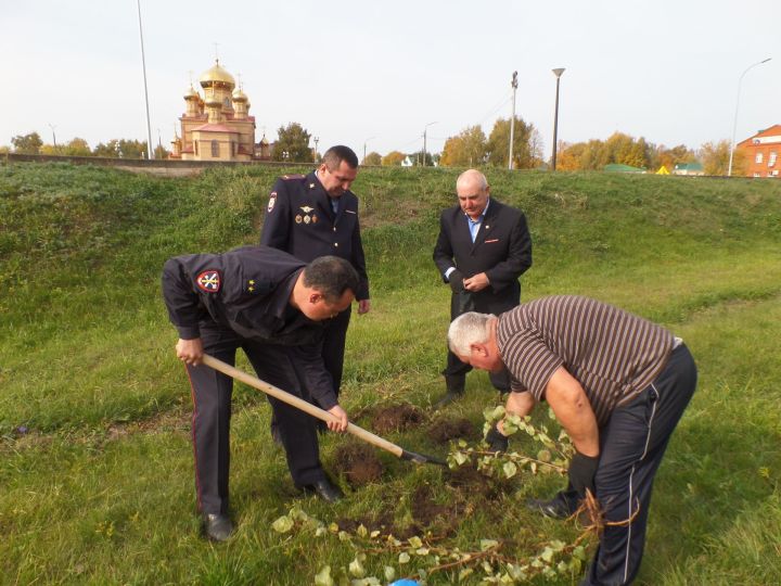 В канун Дня пожилых людей сотрудники полиции посадили деревья и навестили ветеранов службы