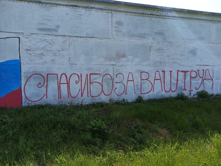 Алексеевская молодежь создала большое граффити в честь медиков