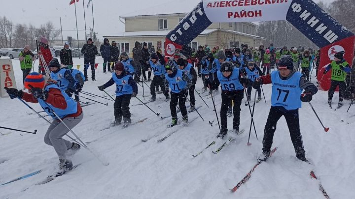 Фоторепортаж: несмотря на сильный снегопад 250 алексеевцев вышли на лыжню