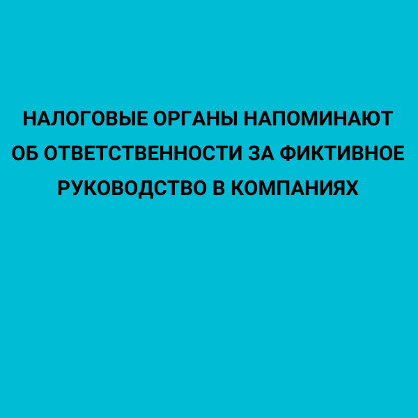 Налоговые органы напоминают об ответственности за фиктивное руководство в компаниях