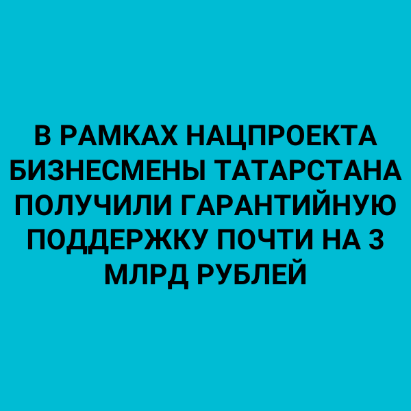 В рамках нацпроекта бизнесмены Татарстана получили гарантийную поддержку почти на 3 млрд рублей