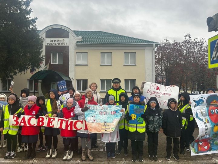В Алексеевском прошла акция в поддержку ношения световозвращателей