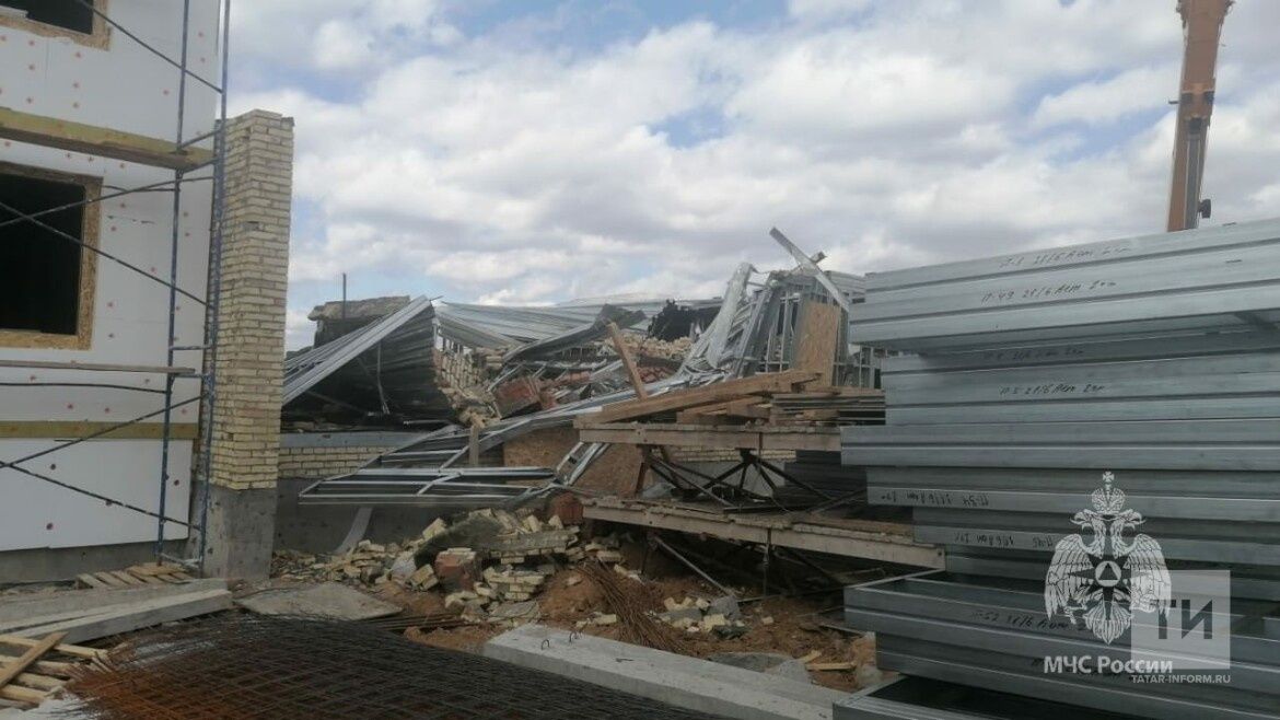 В Пестречинском районе Татарстана обрушилась стена строящегося дома