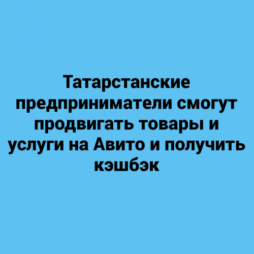 Татарстанские предприниматели смогут продвигать товары и услуги на Авито и получить кэшбэк
