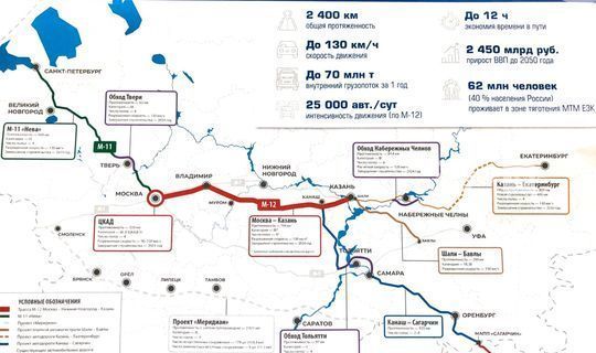 Трассу М12 из Москвы в Казань построят в 2024 году