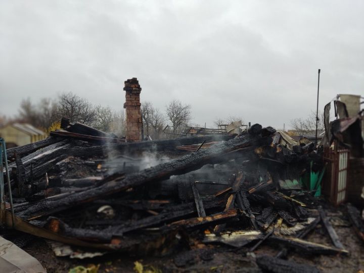 В Алексеевском районе в результате пожара уничтожены дом, баня и сарай