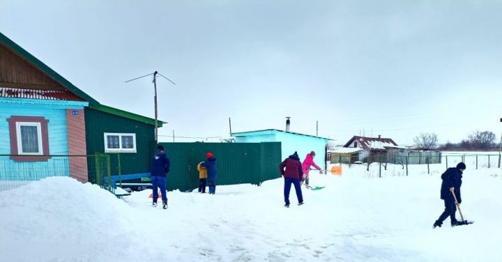 У домов мобилизованных в Войкино высадился «снежный десант»