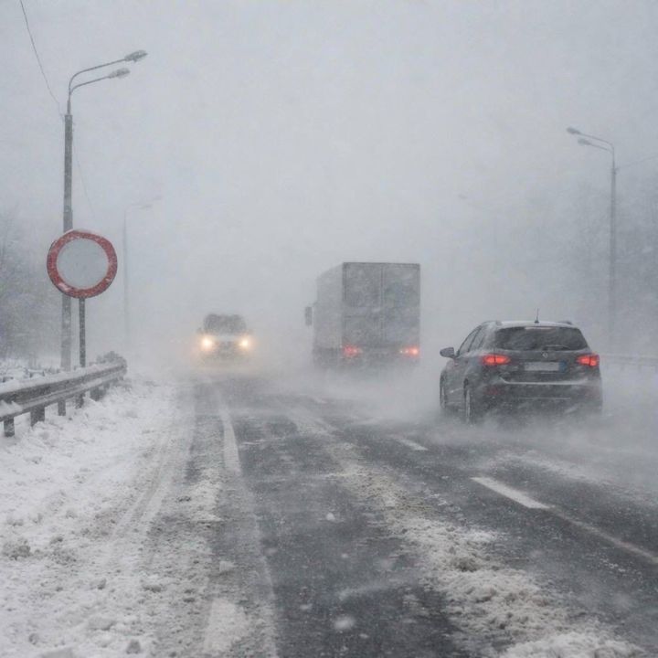 В Татарстане из-за непогоды ограничили движение автобусов и грузовиков на трассах М5 и М7