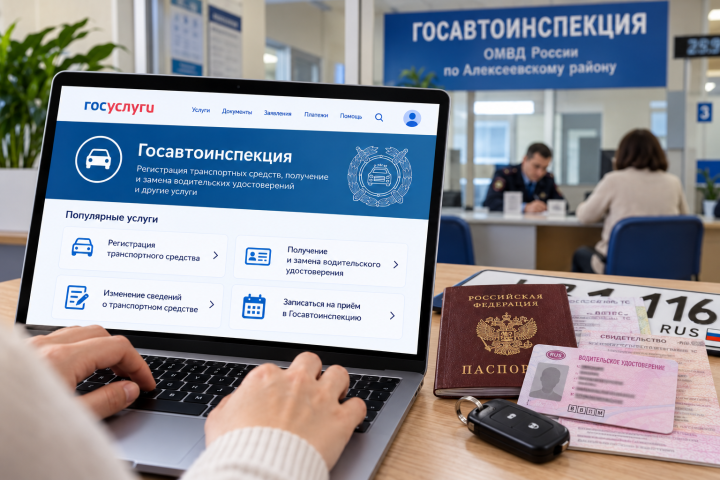 Жители Алексеевского района могут записаться в Госавтоинспекцию через Госуслуги